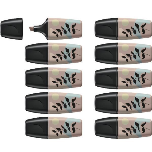 STABILO BOSS ORIGINAL MINI NATURE VIBES EVIDENZIATORE PUNTA A SCALPELLO 2/5 mm GRIGIO CONF 10 Pz.